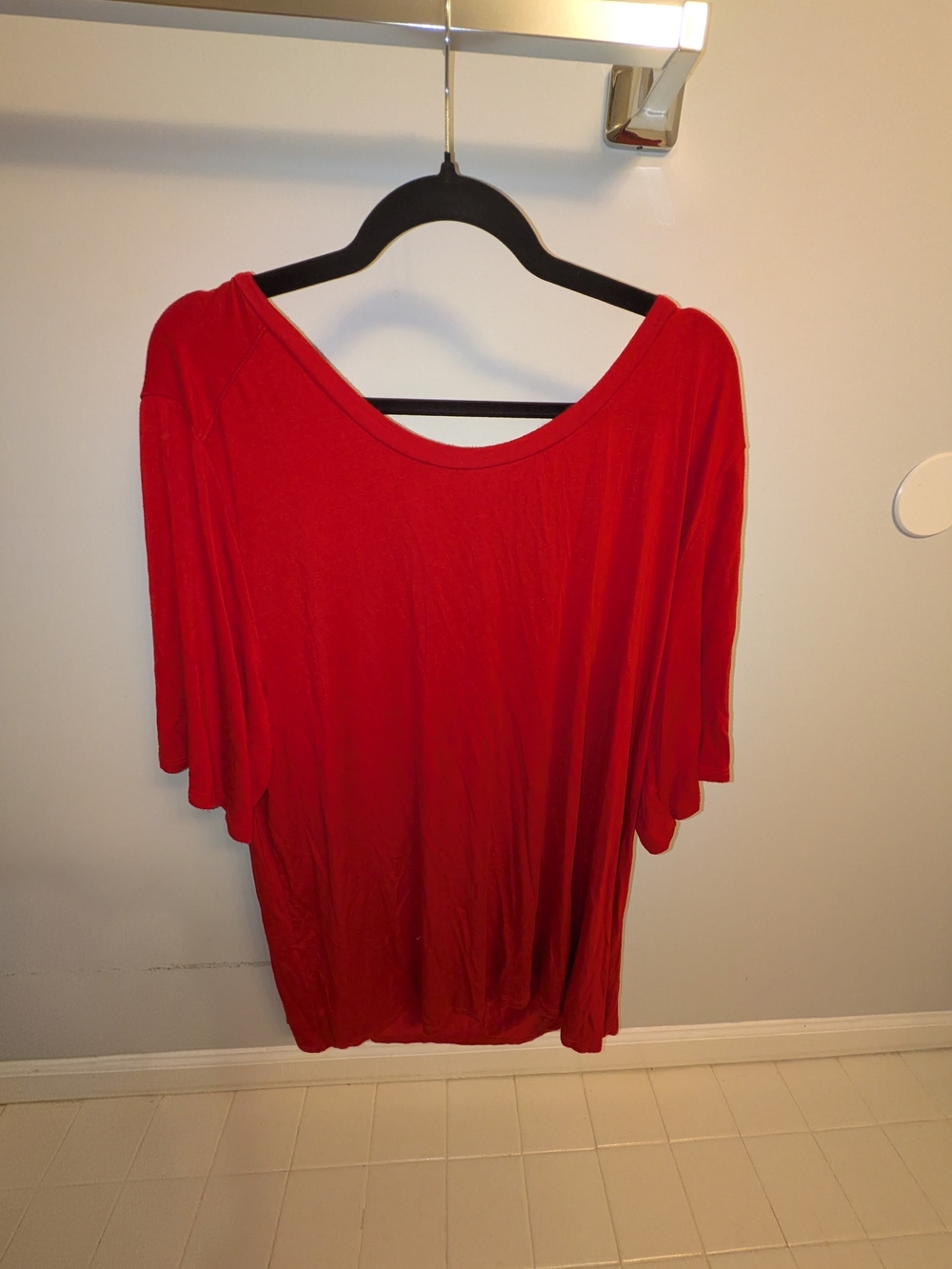 LuLaRoe Red Relaxed Tunic Top - Picture 3 of 5
